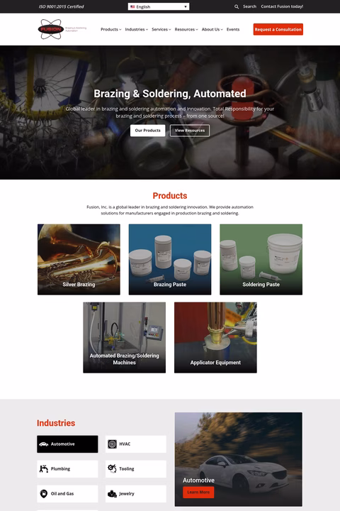 Fusion-Brazing-Soldering-Automation Homepage 1440px