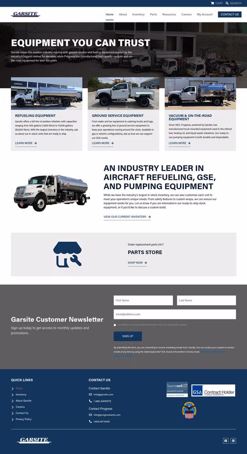 Garsite Homepage 1440px