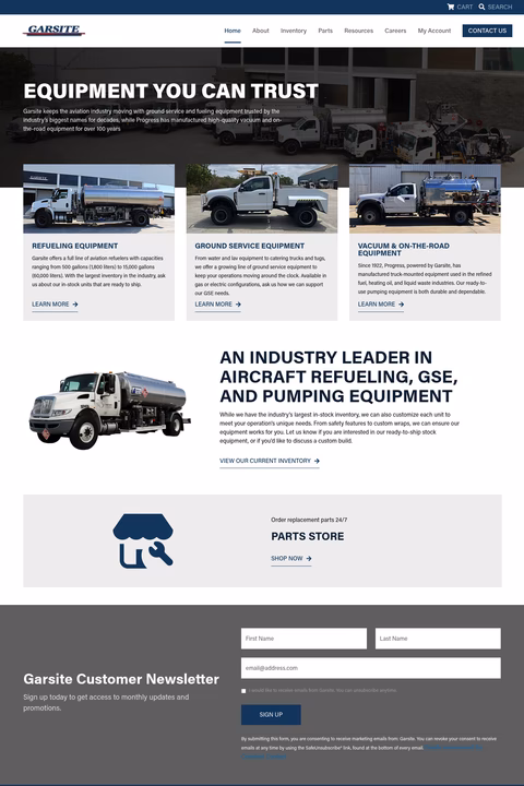 Garsite Homepage 1440px