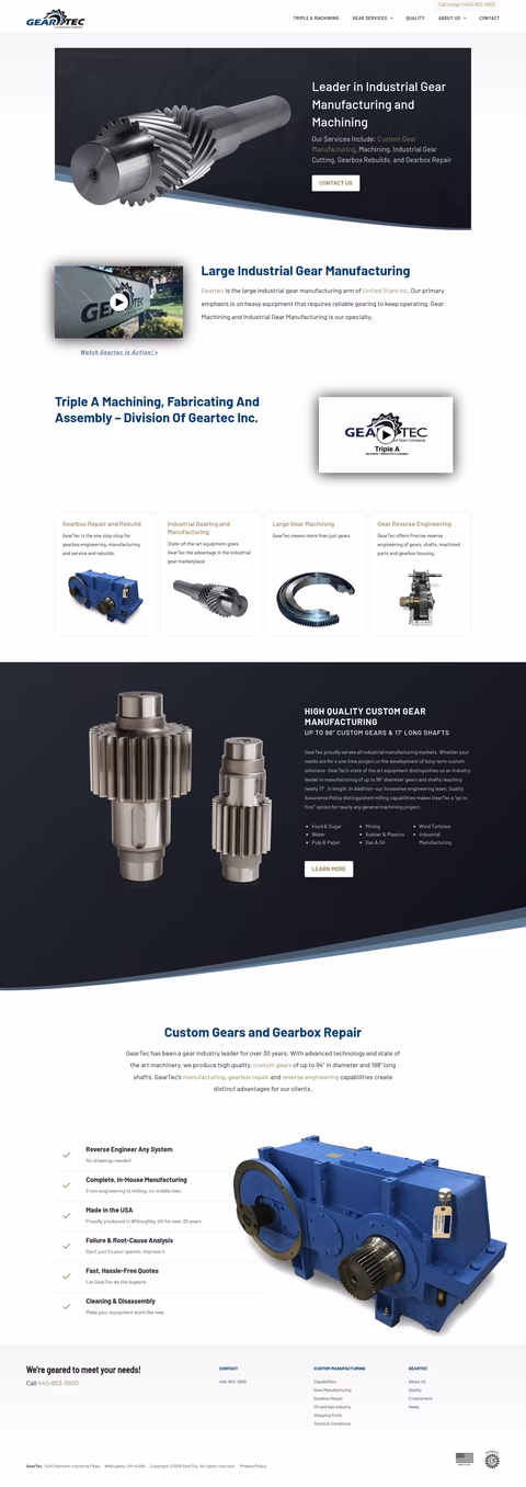 Geartec Homepage 1440px