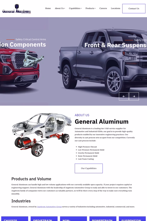 General-Aluminum-Manufacturing-Company Homepage 1440px