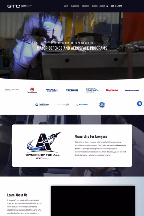 General-Tool-Company Homepage 1440px