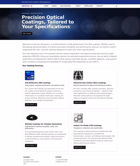 Genvac-Aerospace Homepage 1440px