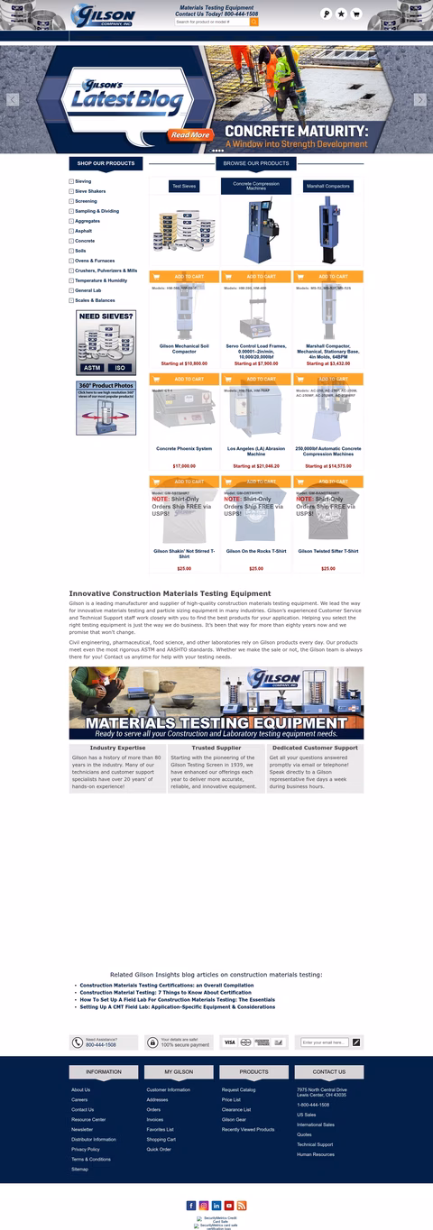 Gilson-Company Homepage 1440px