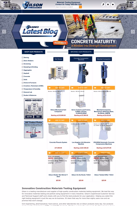 Gilson-Company Homepage 1440px