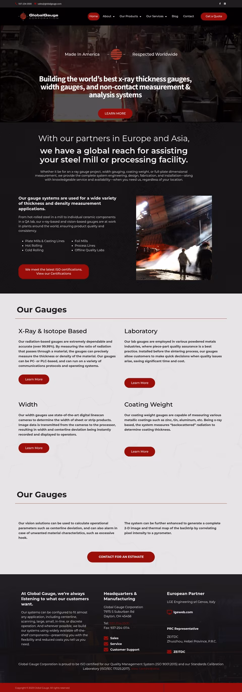 Global-Gauge-Corporation Homepage 1440px