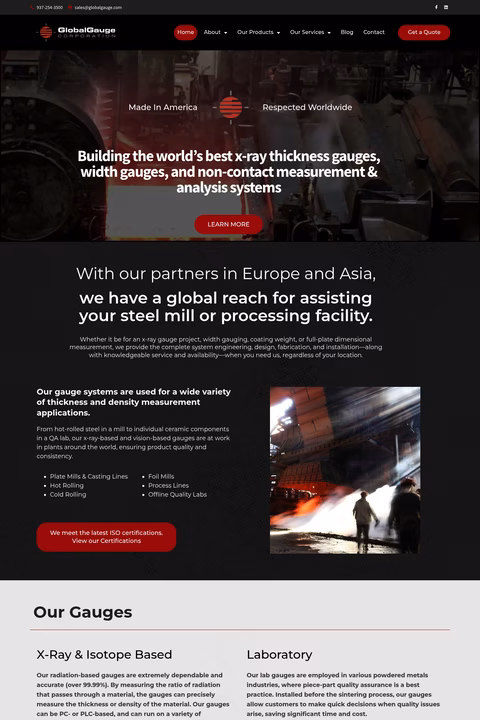 Global-Gauge-Corporation Homepage 1440px