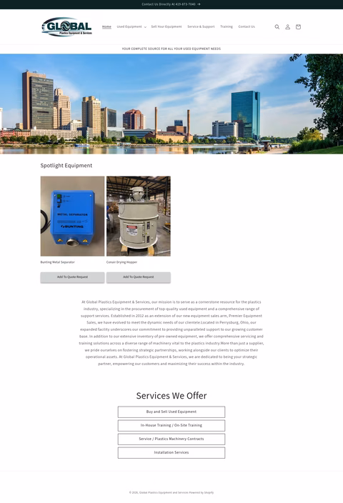 Global-Plastics-Equipment-Services Homepage 1440px