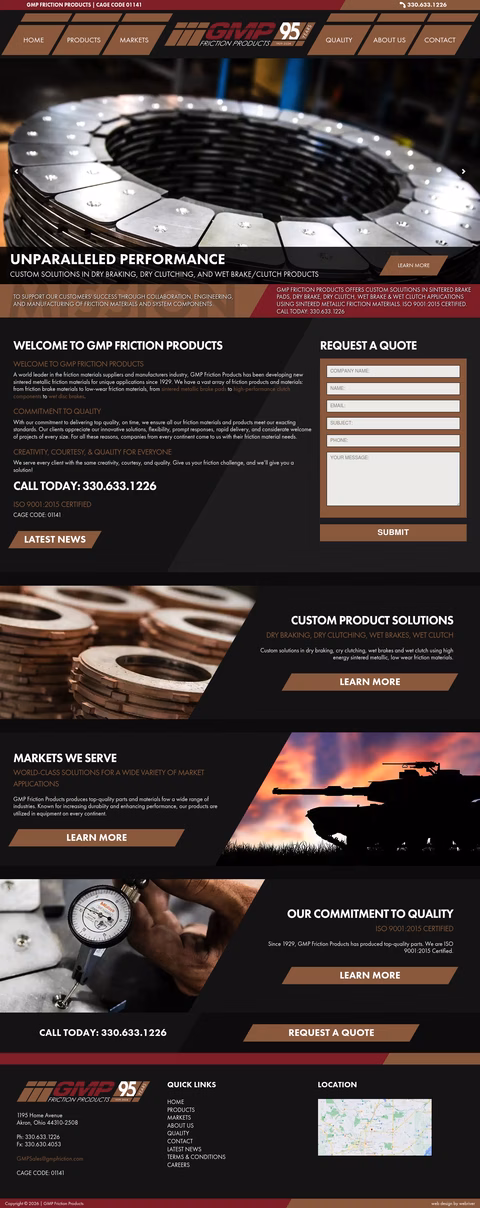 Gmp-Friction-Products Homepage 1440px