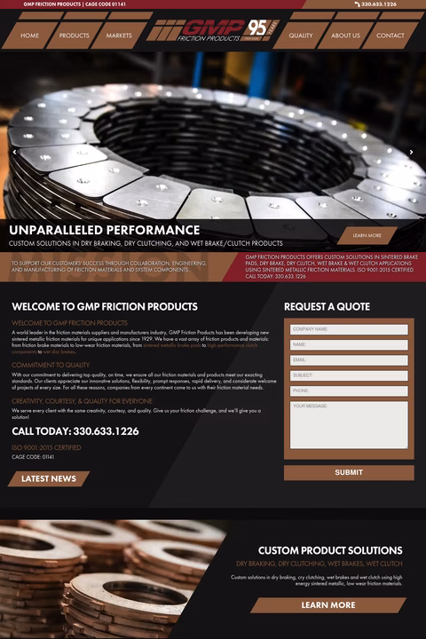 Gmp-Friction-Products Homepage 1440px