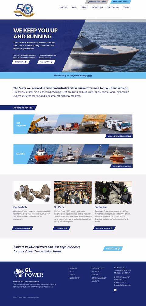 Great-Lakes-Power-Products Homepage 1440px