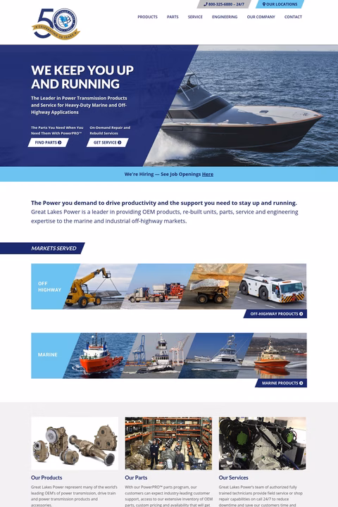 Great-Lakes-Power-Products Homepage 1440px