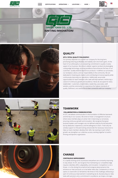 Green-Tokai-Company Homepage 1440px