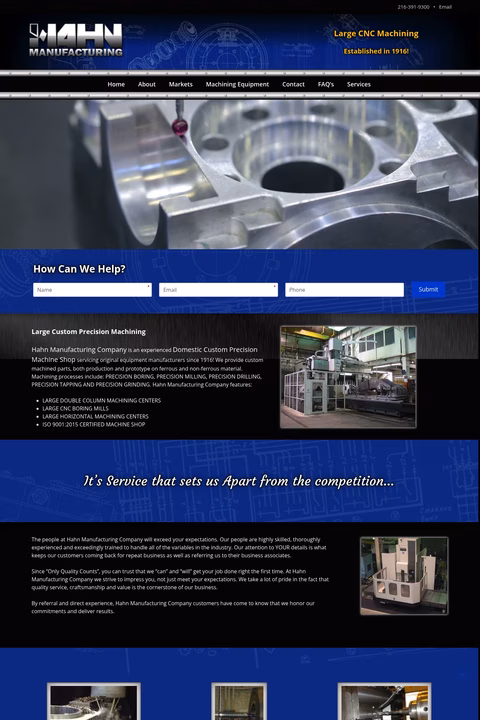 Hahn-Manufacturing Homepage 1440px