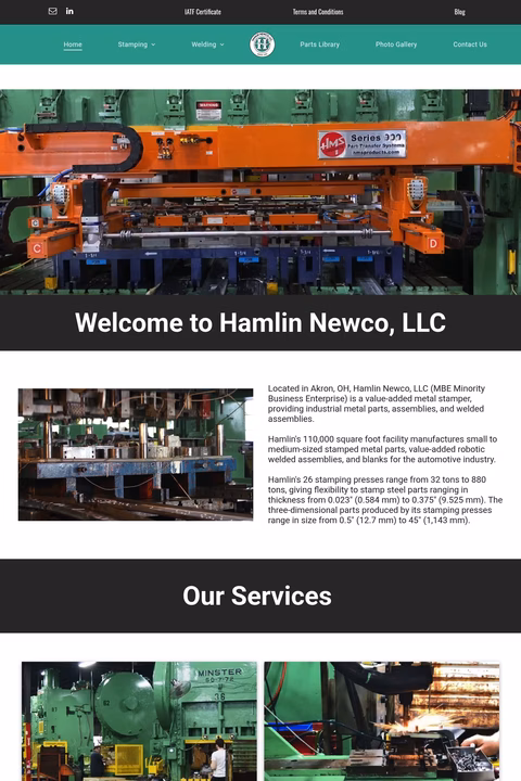 Hamlin-Newco Homepage 1440px
