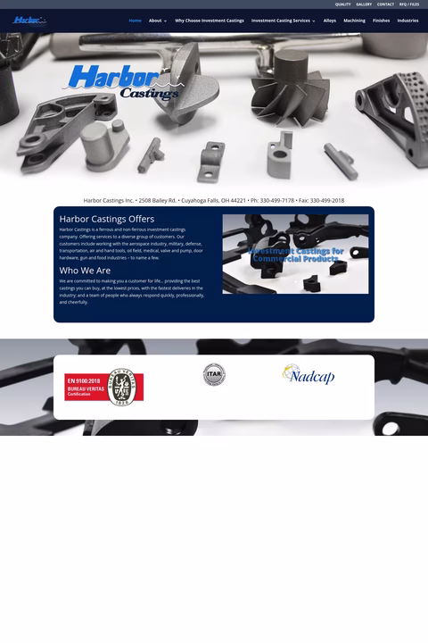 Harbor-Castings Homepage 1440px