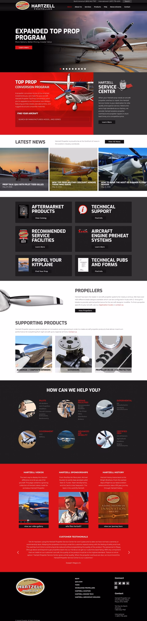 Hartzell-Propeller Homepage 1440px