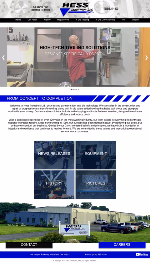 Hess-Industries Homepage 1440px