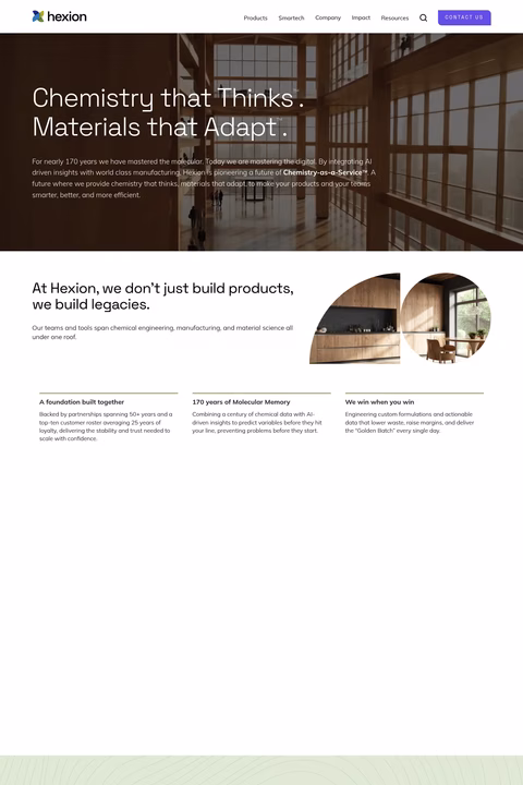 Hexion Homepage 1440px