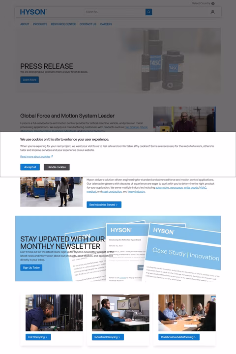 Hyson-Products Homepage 1440px