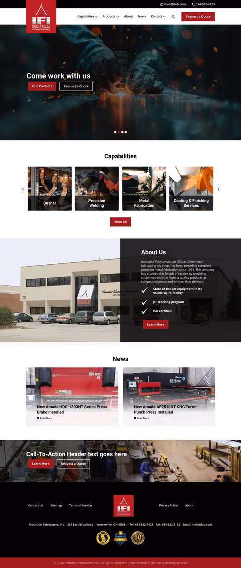 Industrial-Fabricators-Inc Homepage 1440px