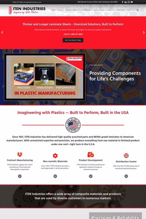 Iten-Industries Homepage 1440px