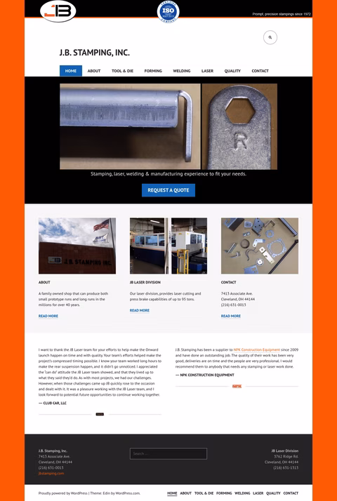 J-B-Stamping Homepage 1440px