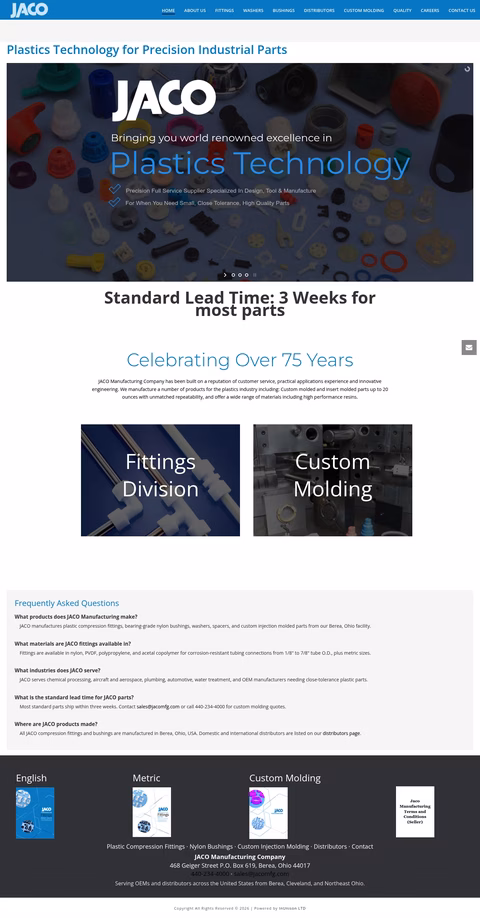 Jaco-Manufacturing-Company Homepage 1440px