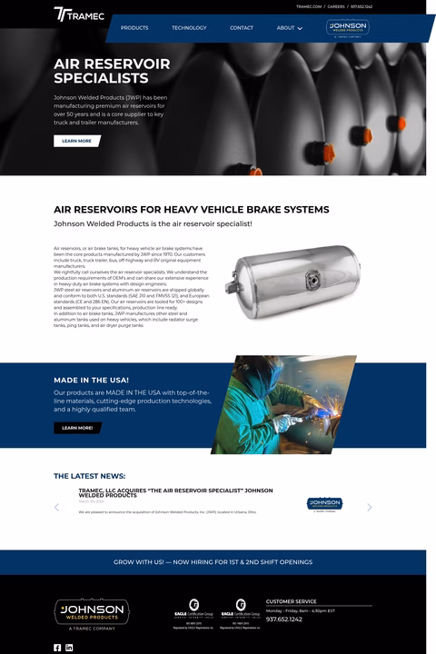 Johnson-Welded-Products Homepage 1440px