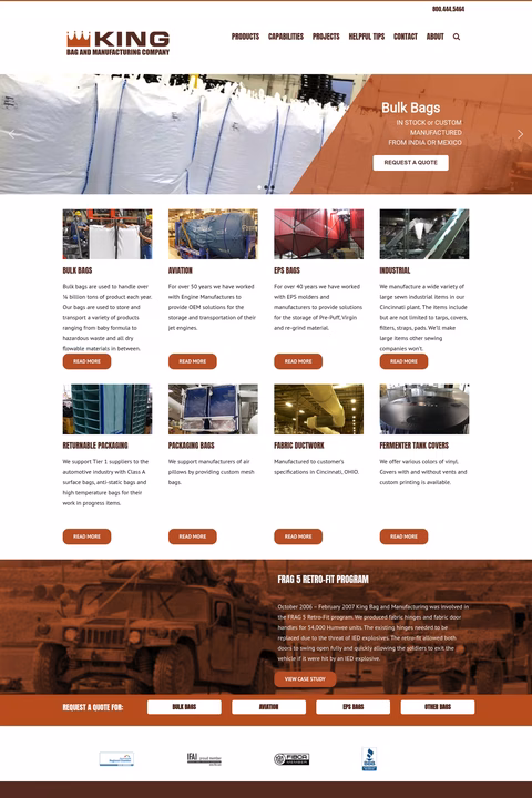 King-Bag-Manufacturing-Company Homepage 1440px