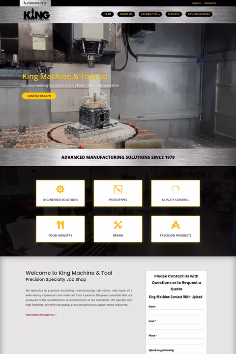 King-Machine-Tool-Company Homepage 1440px