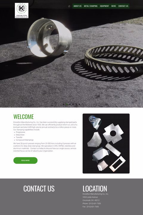 Knowlton-Manufacturing-Company Homepage 1440px
