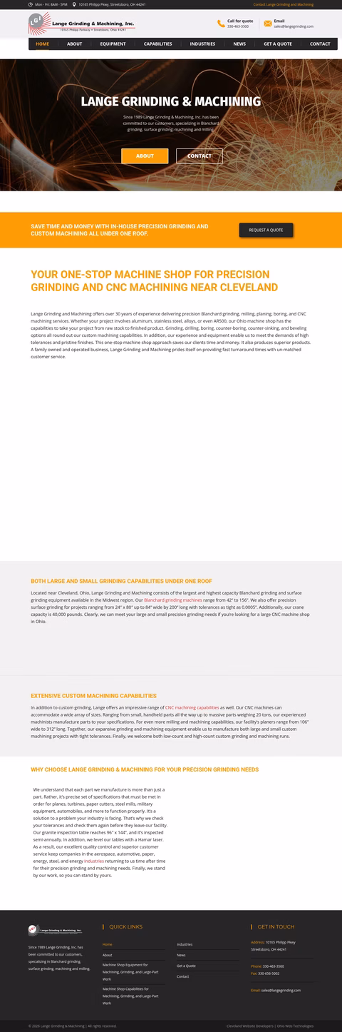 Lange-Grinding-Machining Homepage 1440px