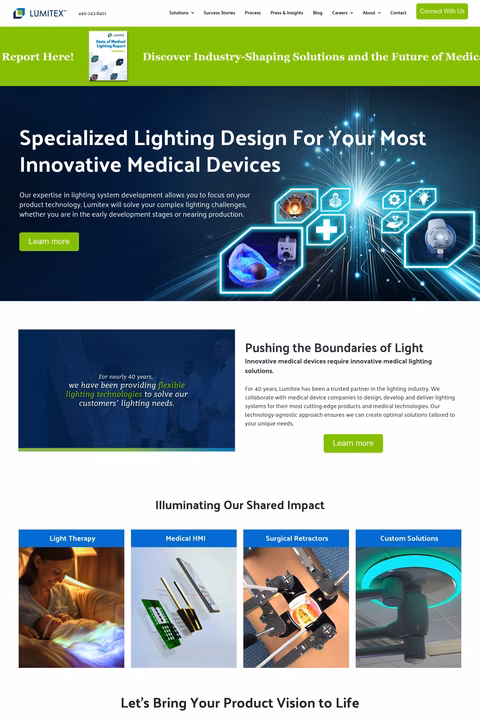 Lumitex Homepage 1440px