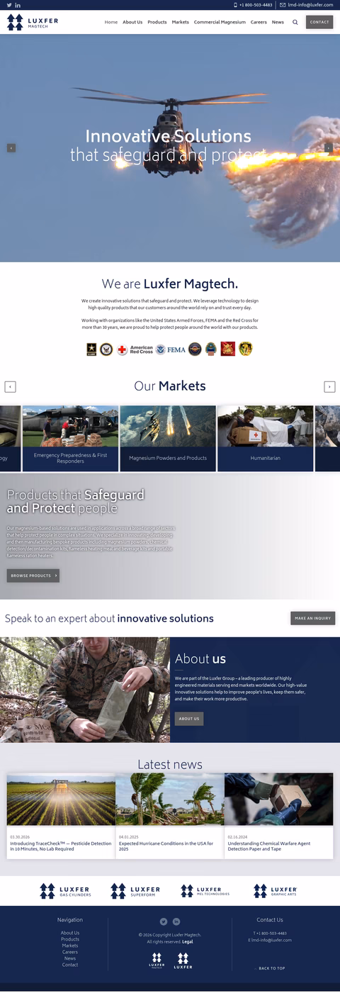 Luxfer-Magtech Homepage 1440px