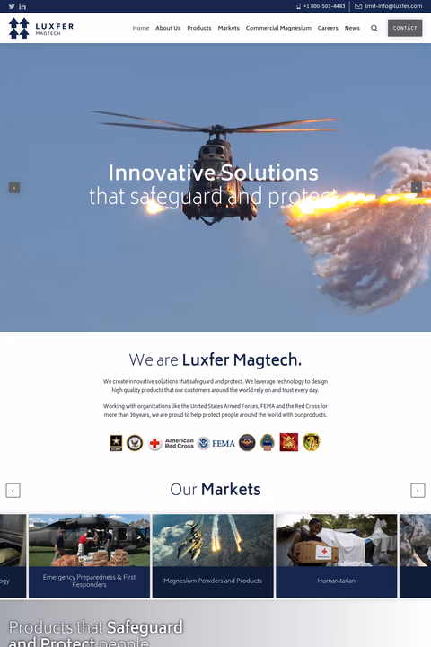 Luxfer-Magtech Homepage 1440px