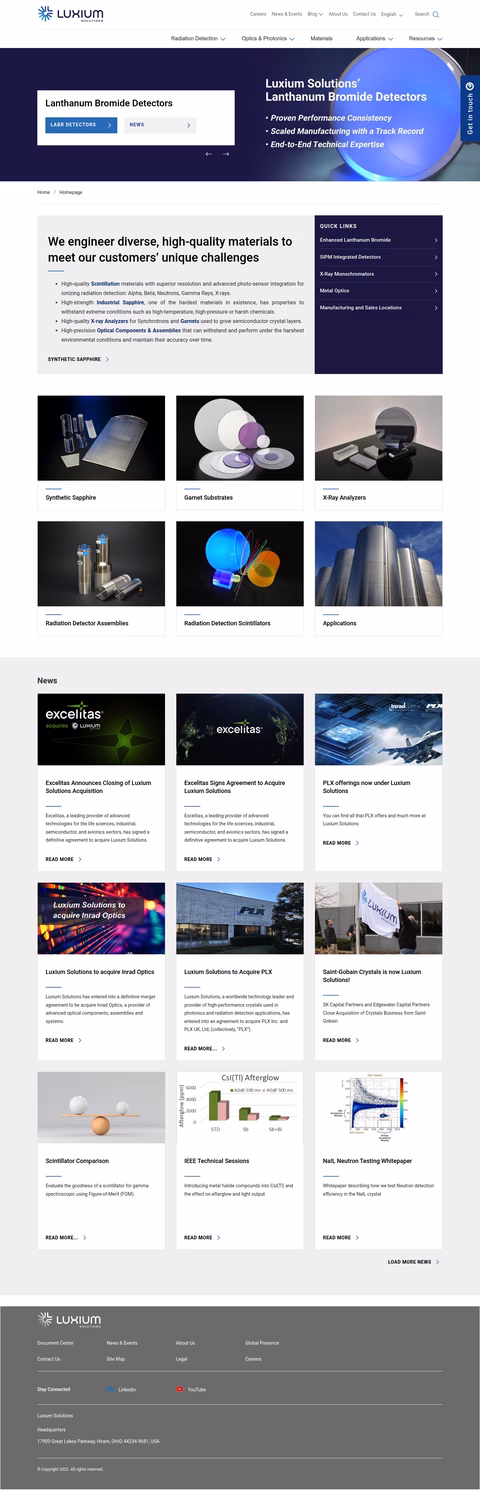 Luxium-Solutions Homepage 1440px