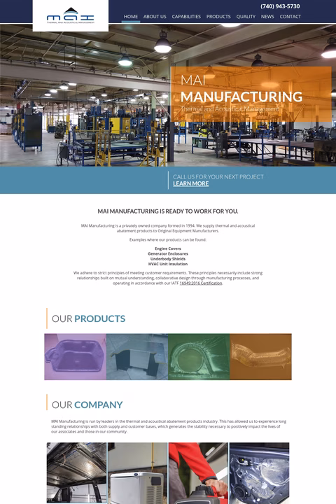 Mai-Manufacturing Homepage 1440px