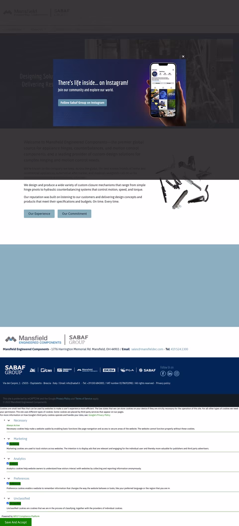 Mansfield-Engineered-Components Homepage 1440px