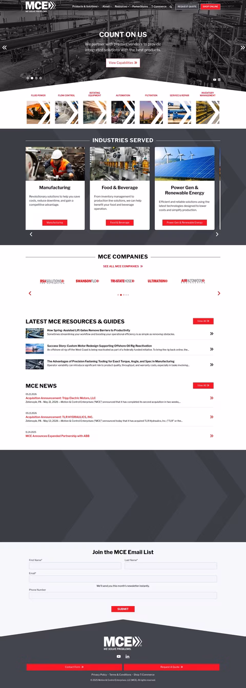 Mce-Automation Homepage 1440px