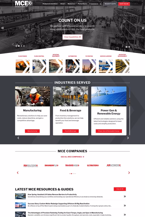 Mce-Automation Homepage 1440px