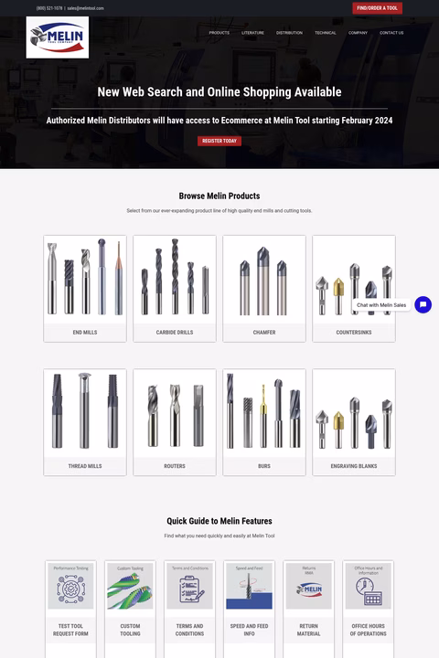 Melin-Tool-Company Homepage 1440px