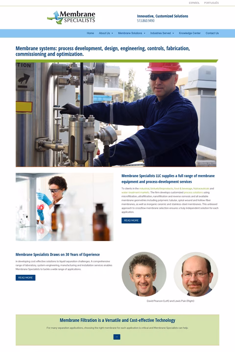 Membrane-Specialists Homepage 1440px