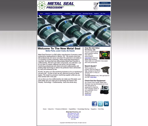 Metal-Seal-Precision Homepage 1440px