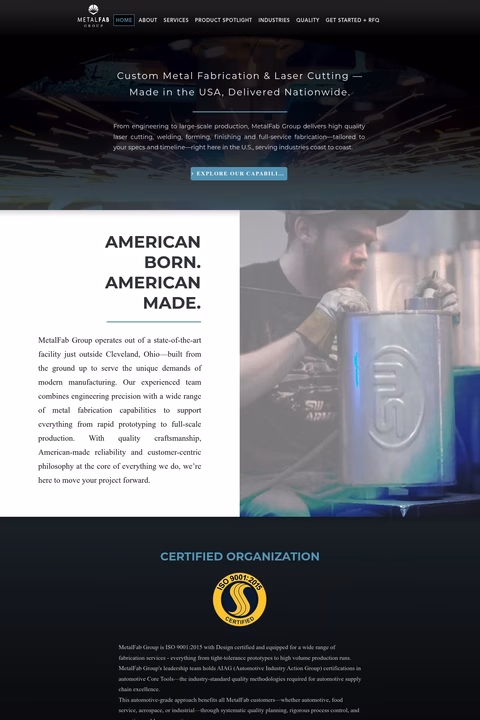 Metalfab-Group Homepage 1440px