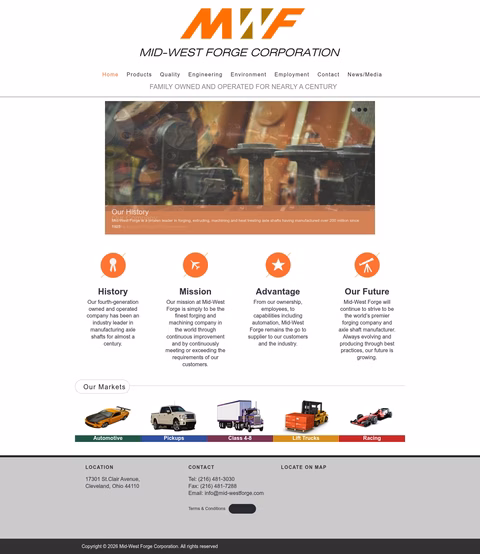 Mid-West-Forge Homepage 1440px