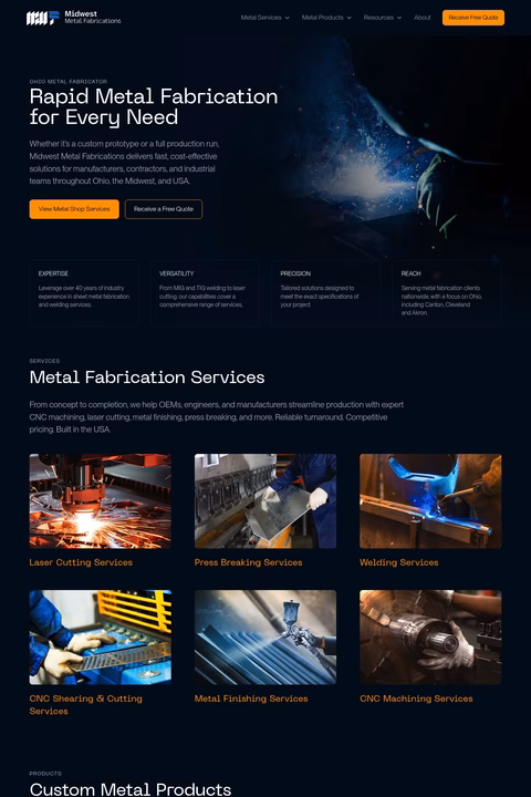 Midwest-Metal-Fabrications Homepage 1440px