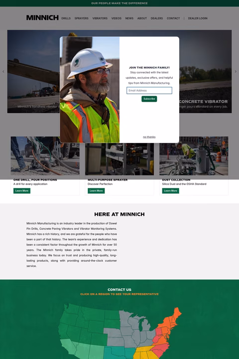 Minnich-Manufacturing Homepage 1440px