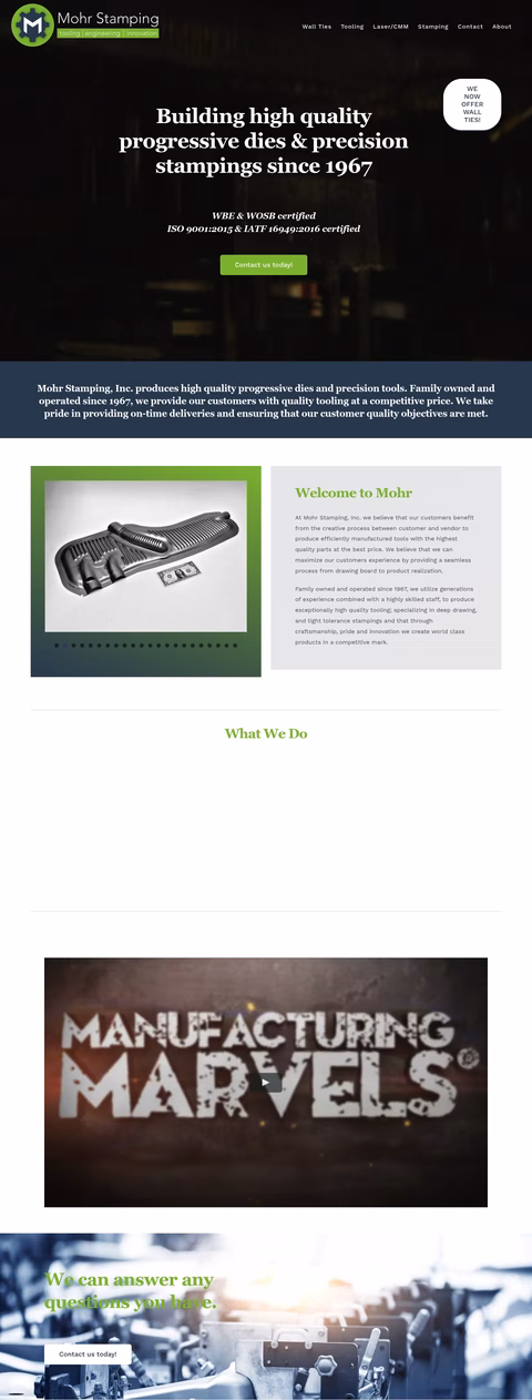 Mohr-Stamping Homepage 1440px