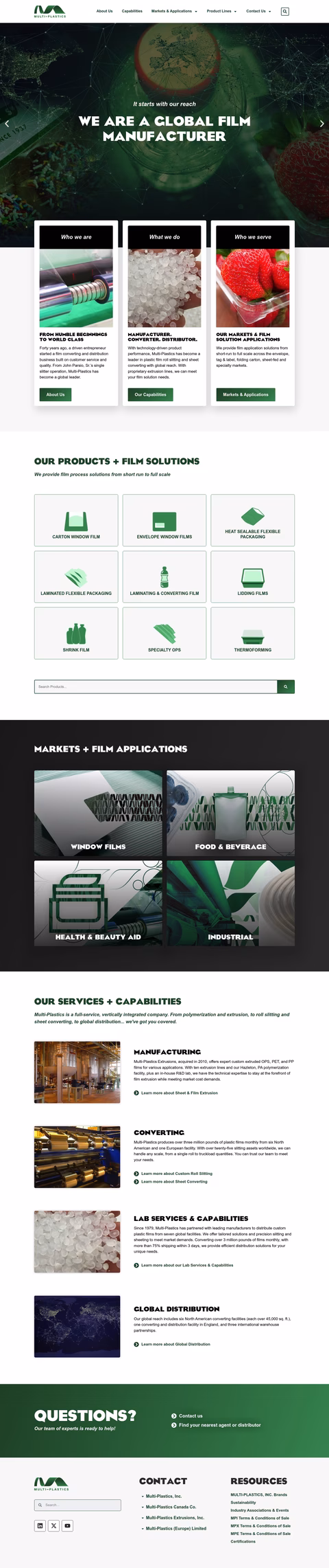 Multi-Plastics Homepage 1440px